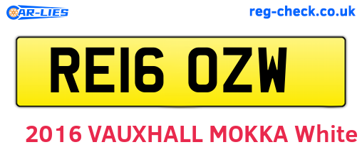 RE16OZW are the vehicle registration plates.
