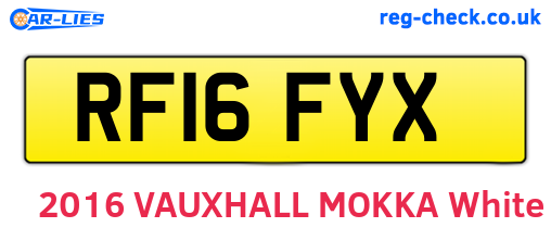 RF16FYX are the vehicle registration plates.