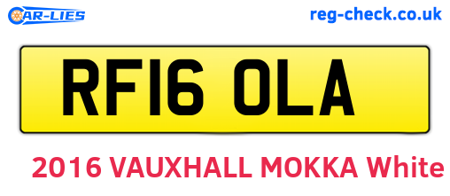 RF16OLA are the vehicle registration plates.