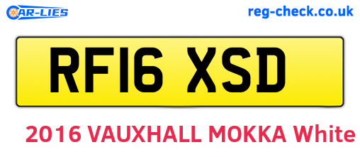 RF16XSD are the vehicle registration plates.