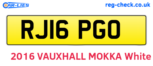 RJ16PGO are the vehicle registration plates.
