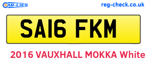 SA16FKM are the vehicle registration plates.