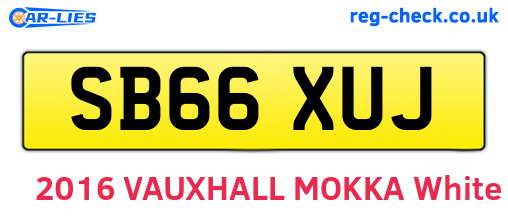 SB66XUJ are the vehicle registration plates.