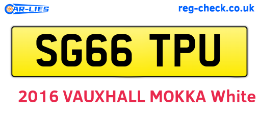 SG66TPU are the vehicle registration plates.