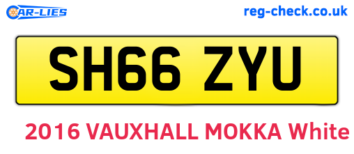 SH66ZYU are the vehicle registration plates.