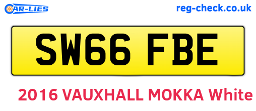 SW66FBE are the vehicle registration plates.
