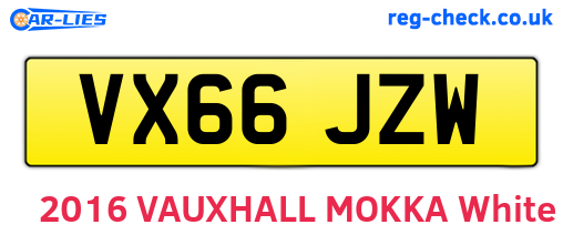 VX66JZW are the vehicle registration plates.