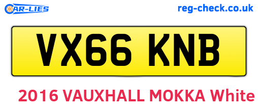 VX66KNB are the vehicle registration plates.