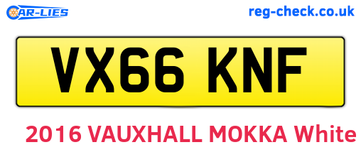 VX66KNF are the vehicle registration plates.