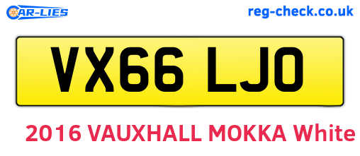 VX66LJO are the vehicle registration plates.