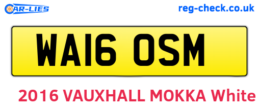 WA16OSM are the vehicle registration plates.