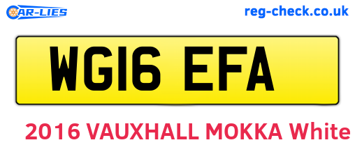 WG16EFA are the vehicle registration plates.