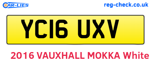 YC16UXV are the vehicle registration plates.