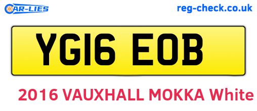 YG16EOB are the vehicle registration plates.