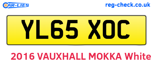 YL65XOC are the vehicle registration plates.