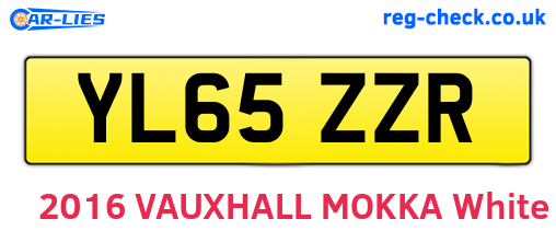 YL65ZZR are the vehicle registration plates.