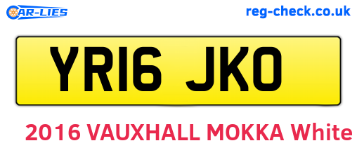YR16JKO are the vehicle registration plates.