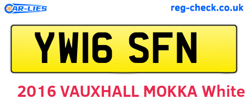 YW16SFN are the vehicle registration plates.