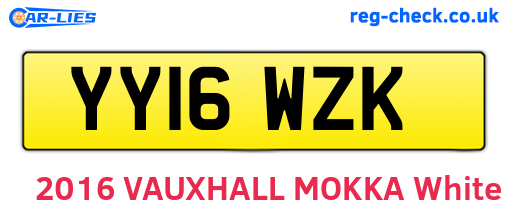 YY16WZK are the vehicle registration plates.