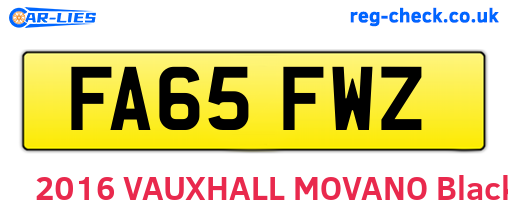 FA65FWZ are the vehicle registration plates.