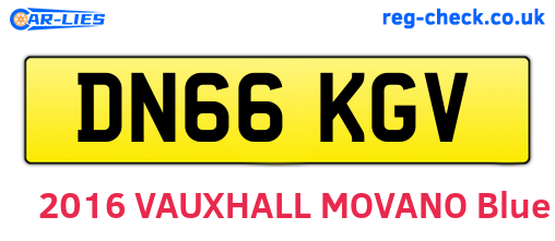 DN66KGV are the vehicle registration plates.