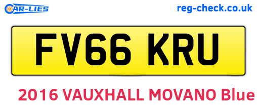 FV66KRU are the vehicle registration plates.