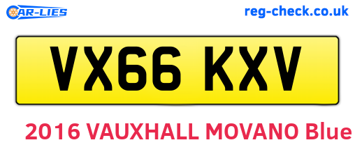 VX66KXV are the vehicle registration plates.
