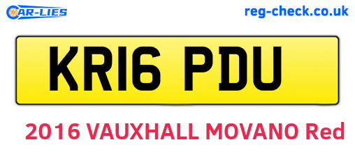 KR16PDU are the vehicle registration plates.