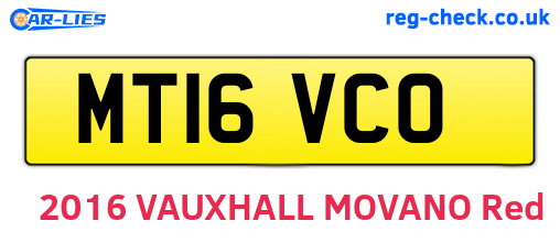 MT16VCO are the vehicle registration plates.