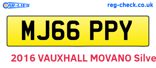 MJ66PPY are the vehicle registration plates.