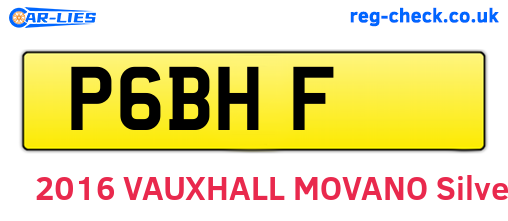P6BHF are the vehicle registration plates.