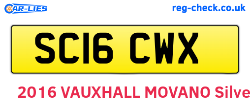 SC16CWX are the vehicle registration plates.