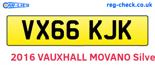 VX66KJK are the vehicle registration plates.