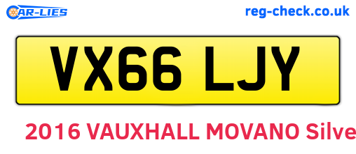 VX66LJY are the vehicle registration plates.