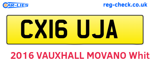 CX16UJA are the vehicle registration plates.