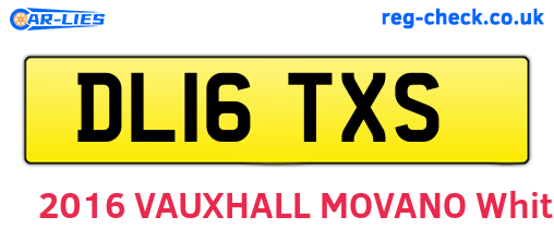 DL16TXS are the vehicle registration plates.