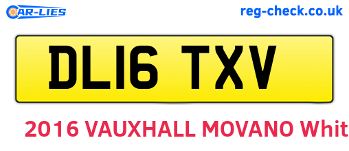 DL16TXV are the vehicle registration plates.