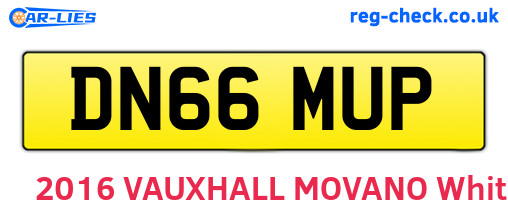 DN66MUP are the vehicle registration plates.
