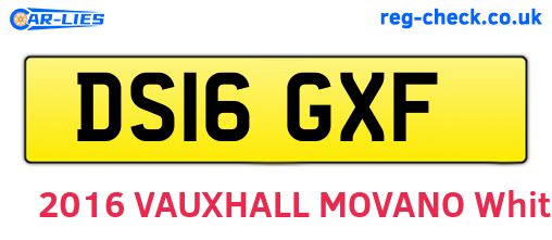 DS16GXF are the vehicle registration plates.