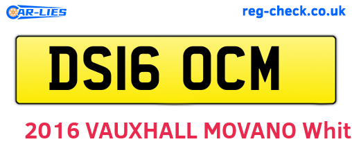 DS16OCM are the vehicle registration plates.