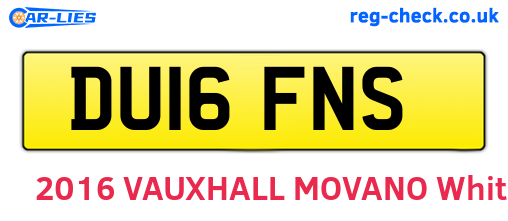 DU16FNS are the vehicle registration plates.