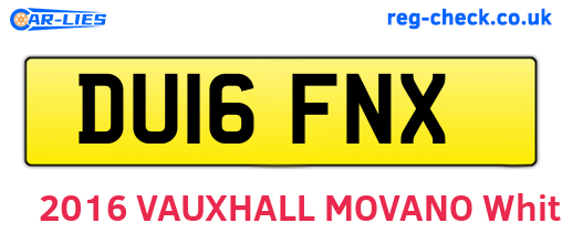 DU16FNX are the vehicle registration plates.