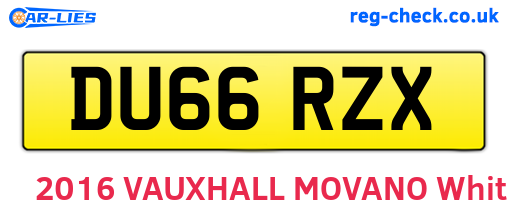 DU66RZX are the vehicle registration plates.