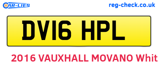 DV16HPL are the vehicle registration plates.
