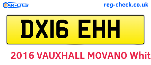 DX16EHH are the vehicle registration plates.
