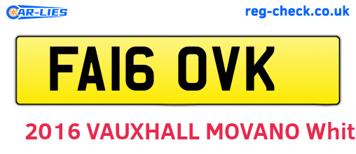 FA16OVK are the vehicle registration plates.