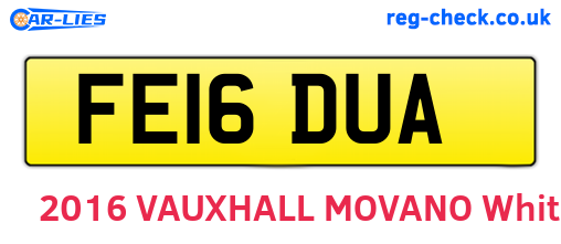 FE16DUA are the vehicle registration plates.