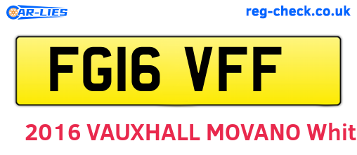 FG16VFF are the vehicle registration plates.