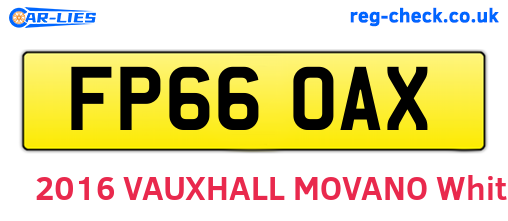 FP66OAX are the vehicle registration plates.