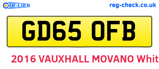 GD65OFB are the vehicle registration plates.